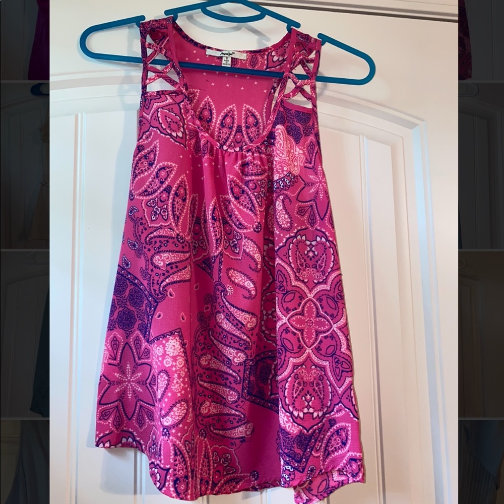 Pink and purple paisley tank/blouse size small